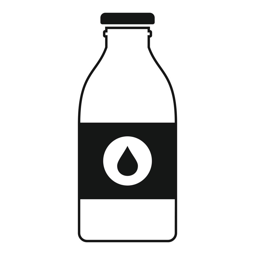 Milk glass bottle icon, simple style vector