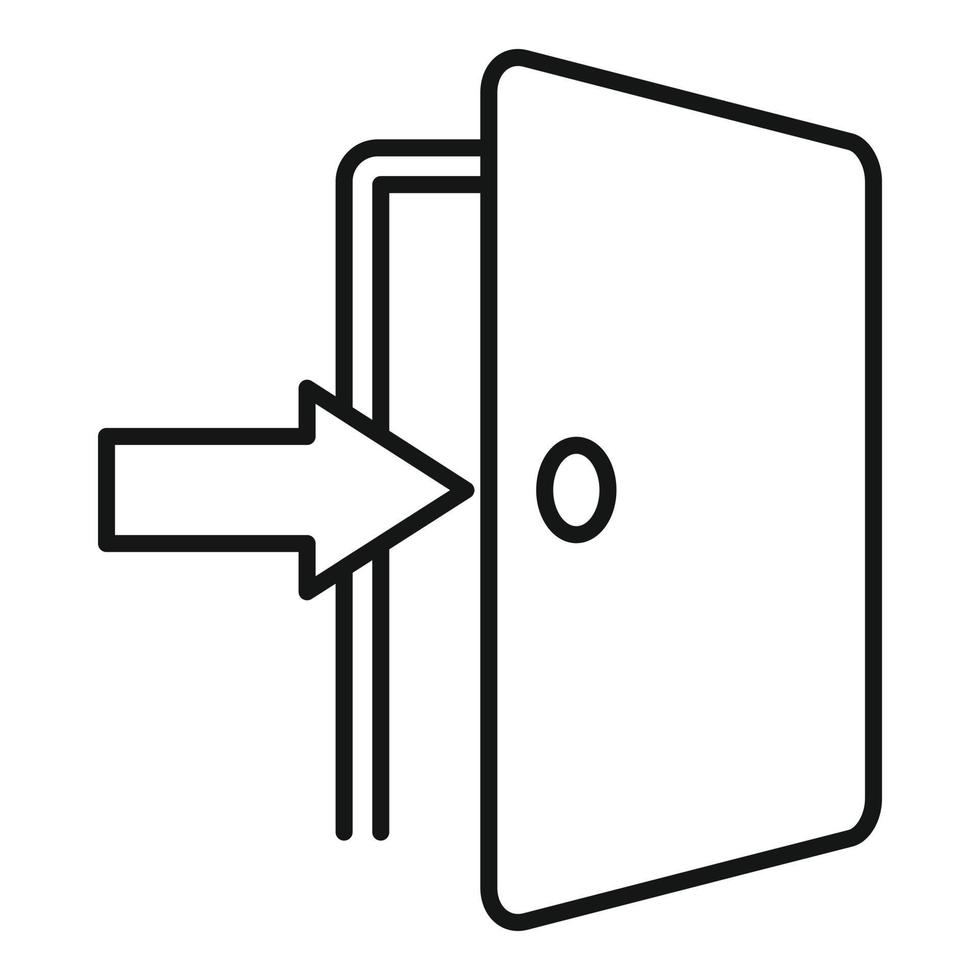 icono de puerta, estilo de esquema vector