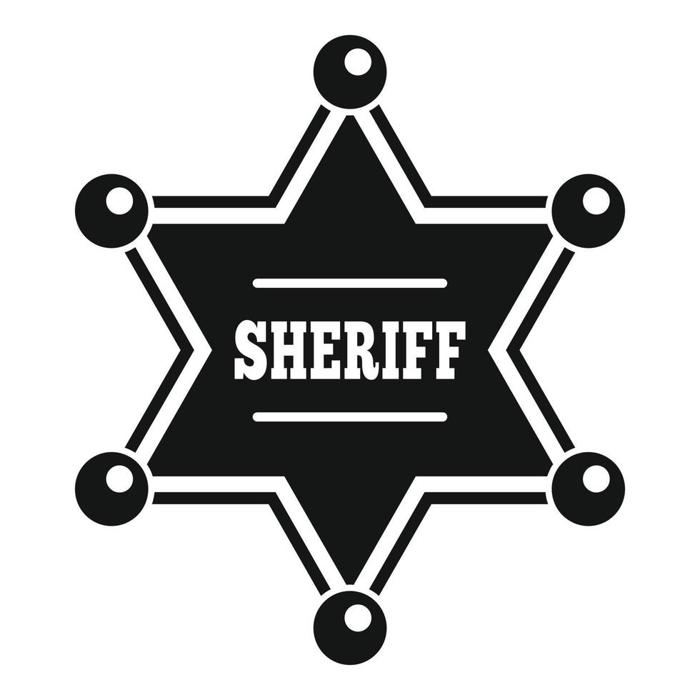 Sheriff star icon, simple style vector