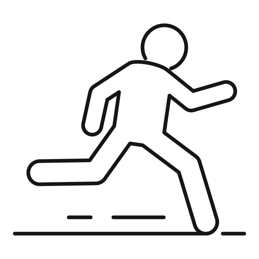 Outdoor running icon, outline style vector