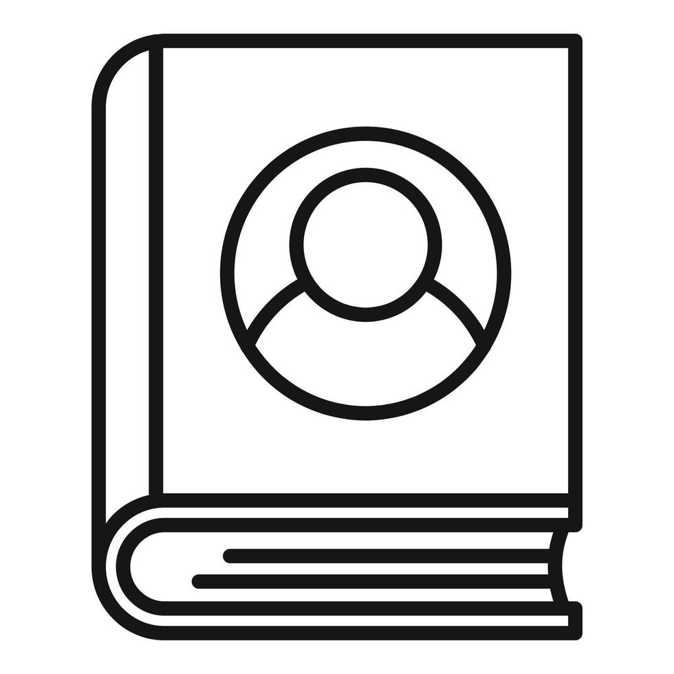 Life skills book icon, outline style vector