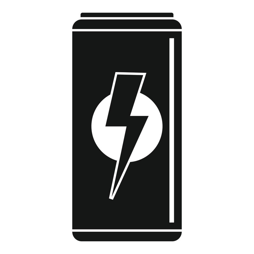 icono de bebida energética de aluminio, estilo simple vector