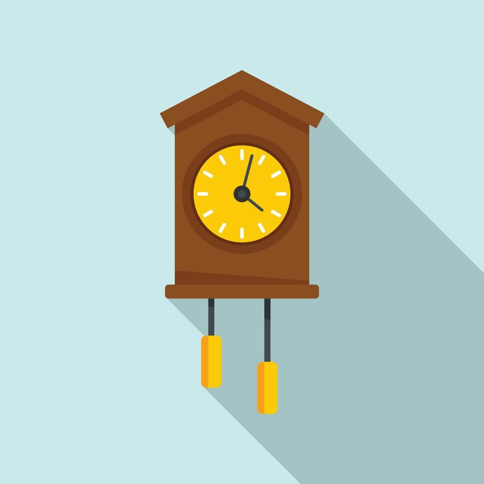 Swiss wall clock icon, flat style vector