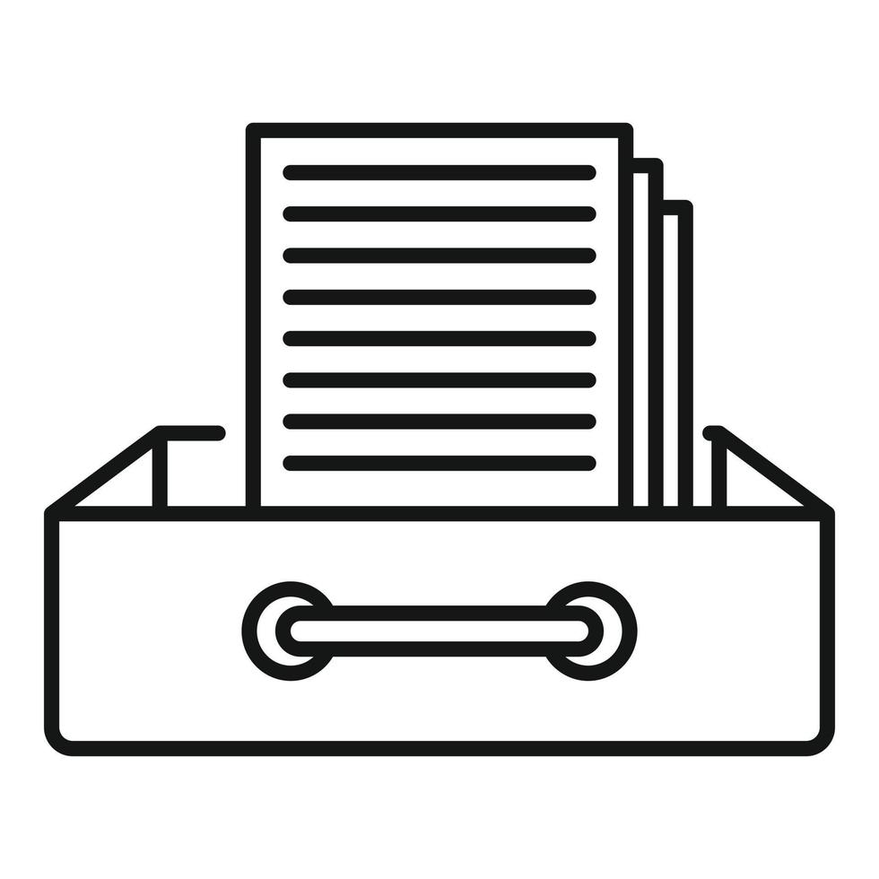 Request archive folder icon, outline style vector