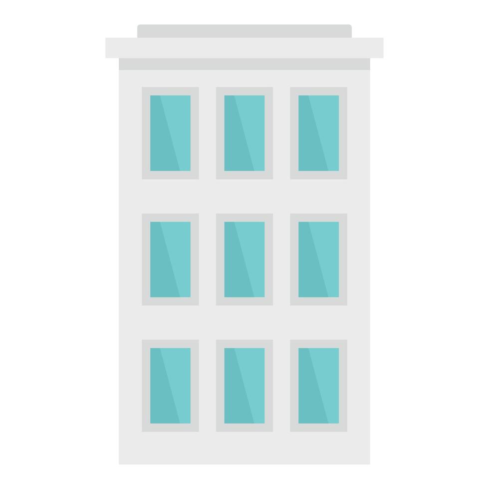 icono de edificio de la ciudad, estilo plano vector