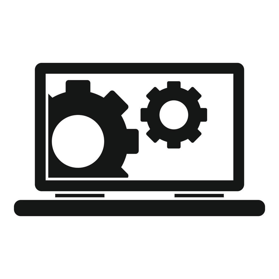 Laptop update icon, simple style vector