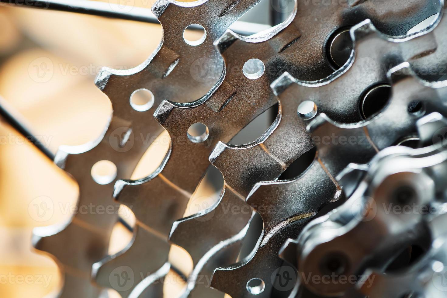 Mountain bike rear cassette macro shot. CARTRIDGE FOR BIKECARTRIDGE. photo