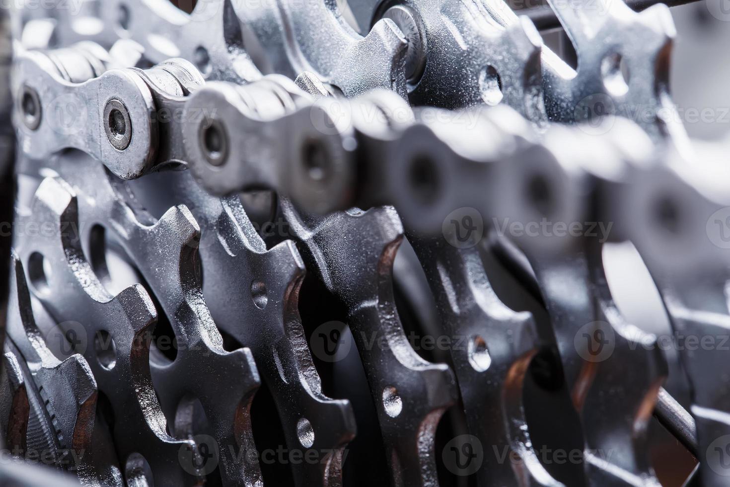 Mountain bike rear cassette macro shot. CARTRIDGE FOR BIKECARTRIDGE. photo