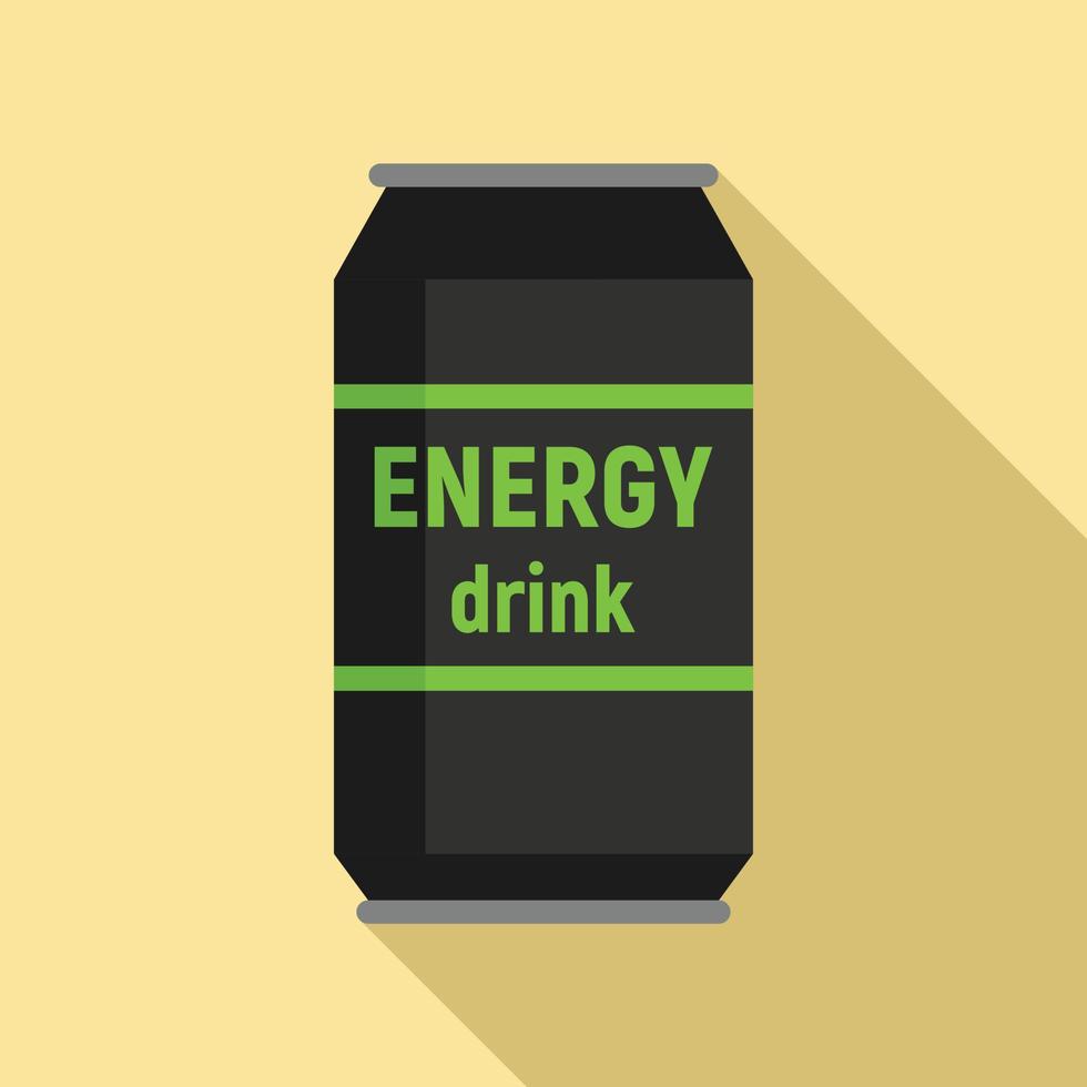 Energy drink tin icon, flat style vector