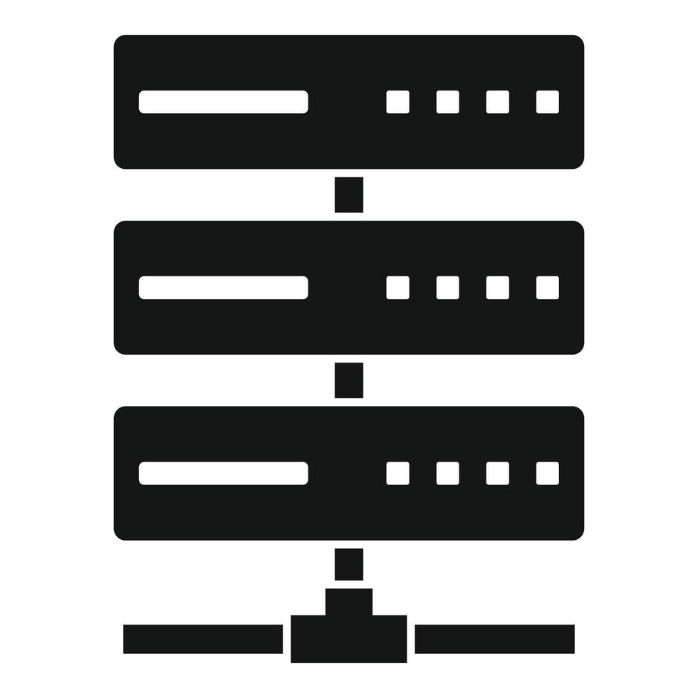 Server rack icon, simple style vector