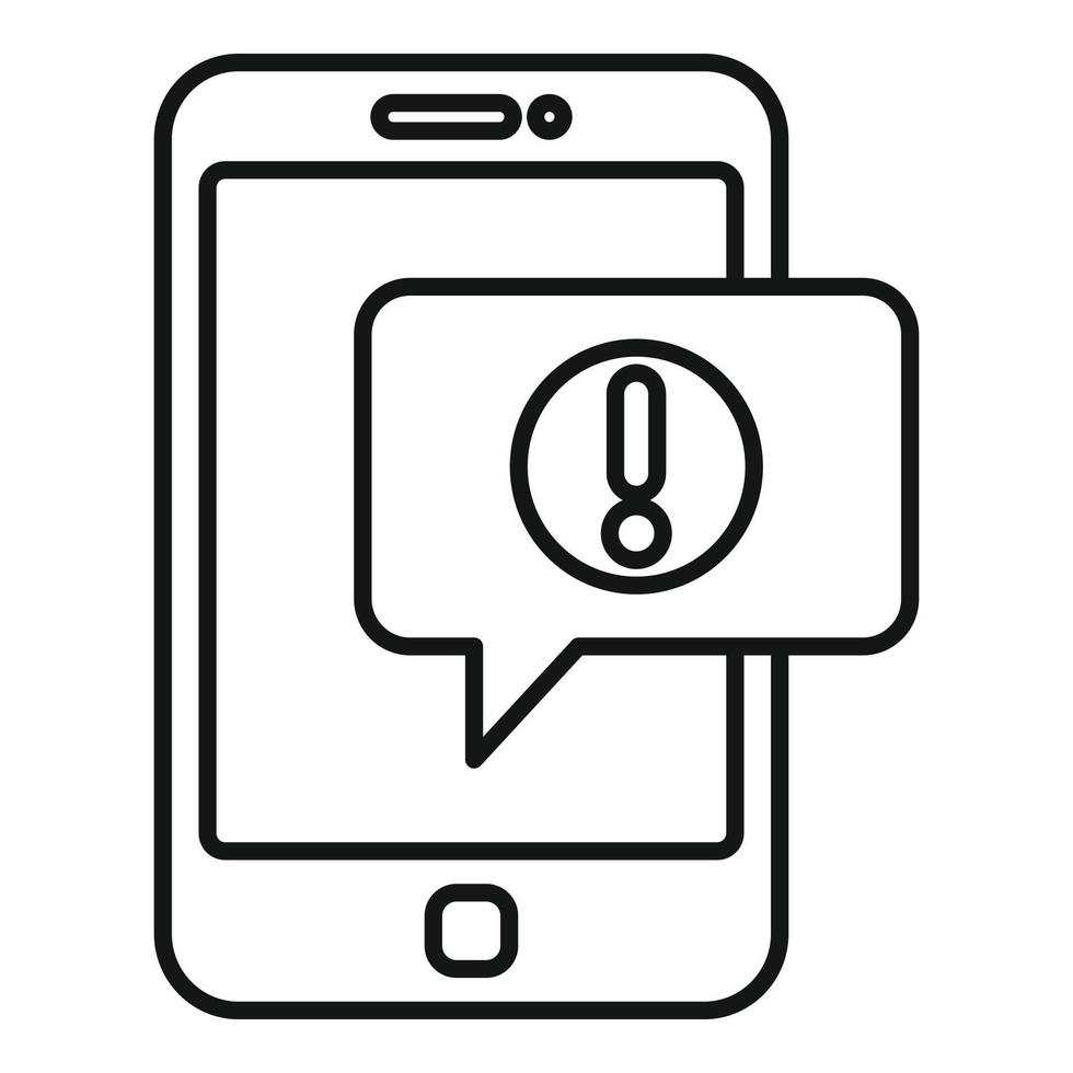 Smartphone notification icon, outline style vector