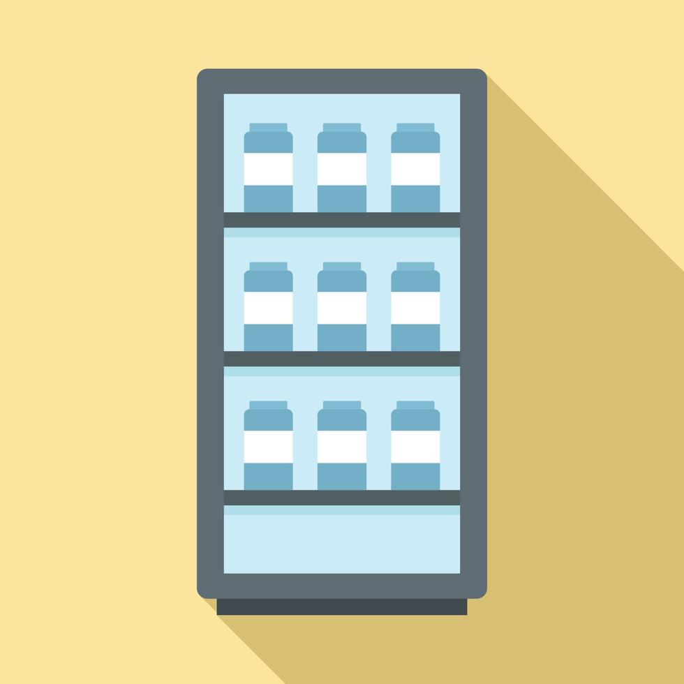 Milk fridge icon, flat style vector