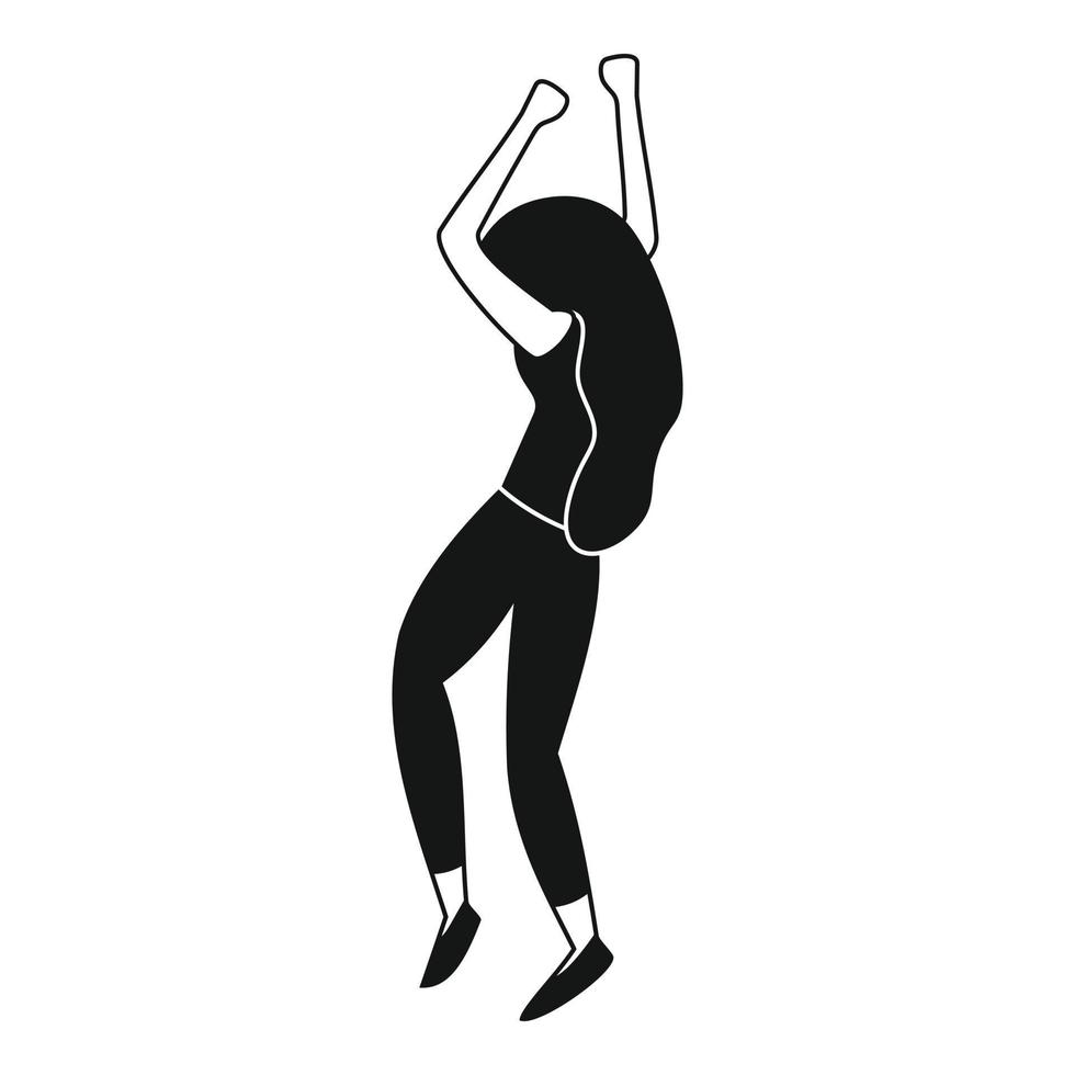 Dancing girl icon, simple style vector