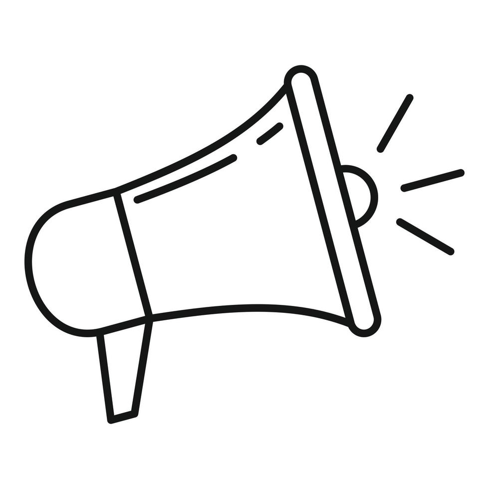 Advertising megaphone icon, outline style vector