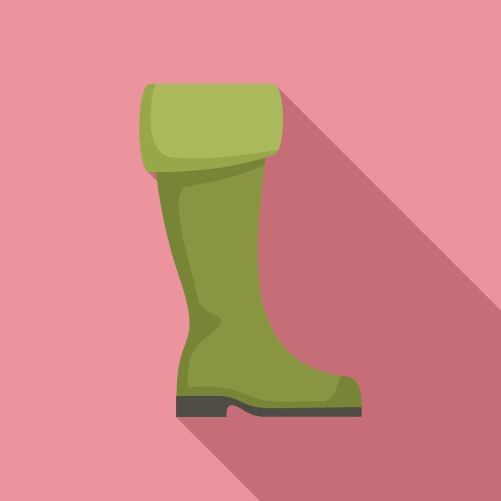 Fisherman rubber boot icon, flat style vector