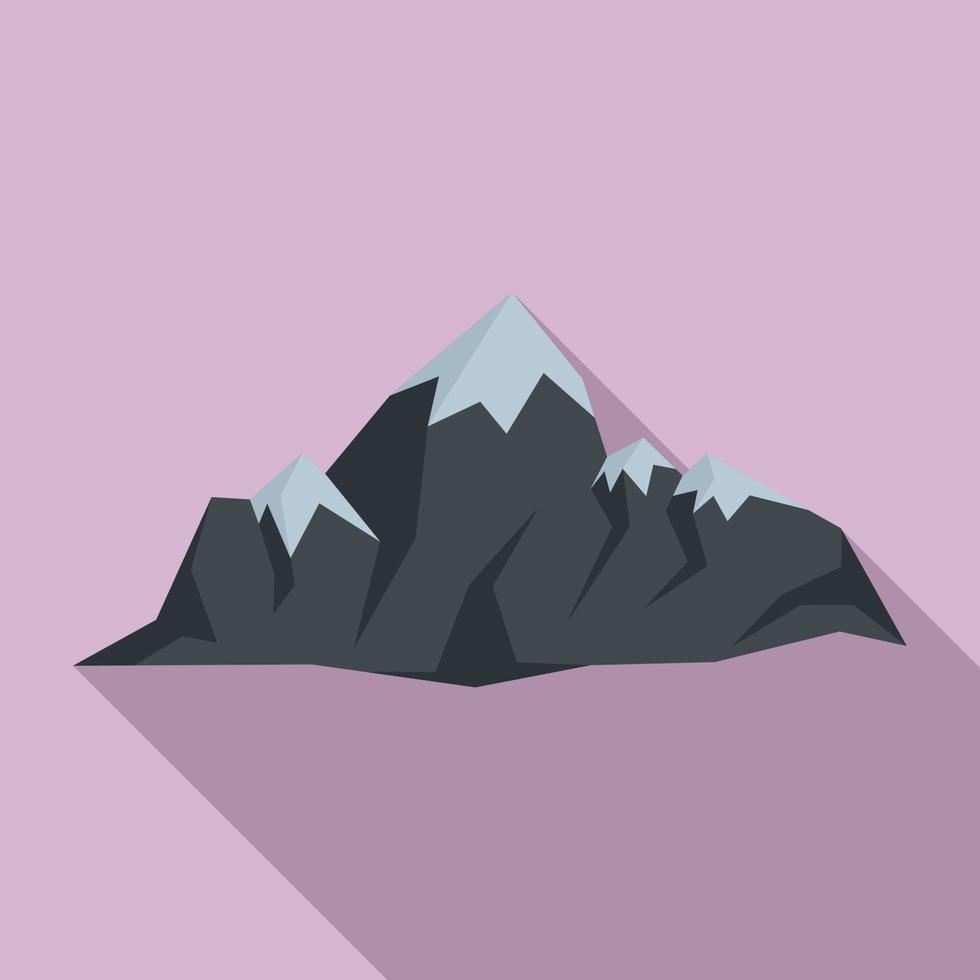 icono de las montañas suizas, tipo plano vector