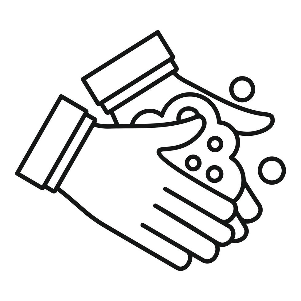 Hand washing icon, outline style vector