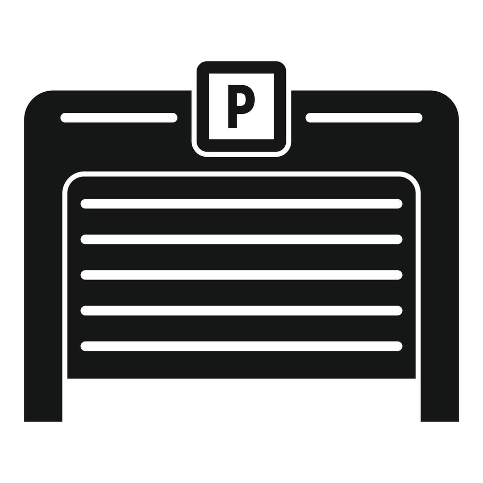 Parking gate icon, simple style vector