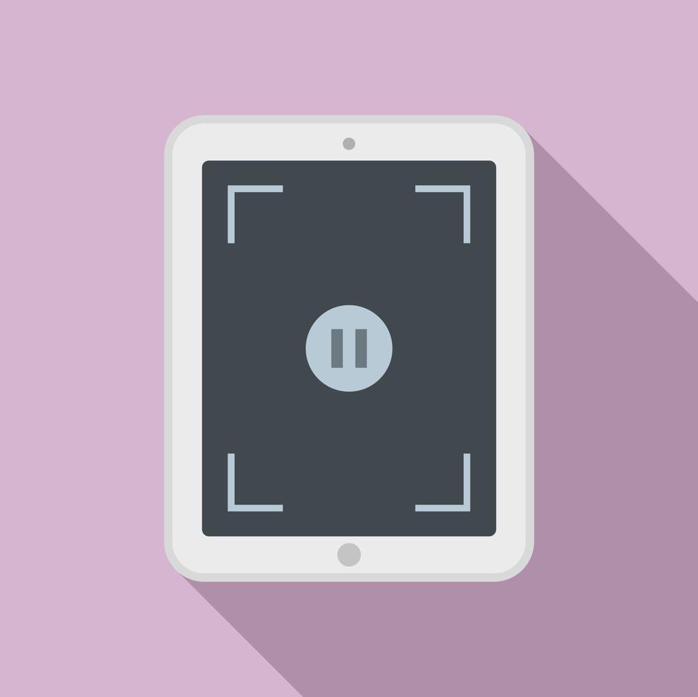 Pause screen recording icon, flat style vector