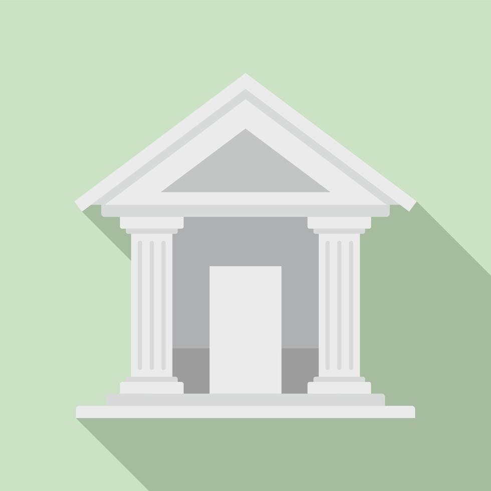 Swiss bank building icon, flat style vector