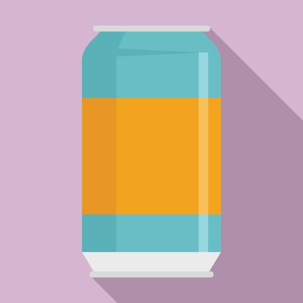 Cool soda tin icon, flat style vector