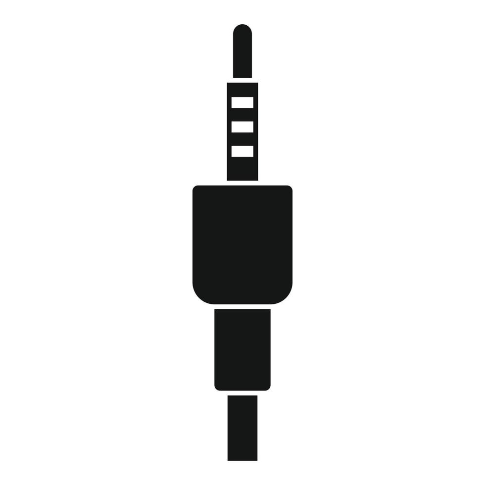 icono de conector de audio, estilo simple vector