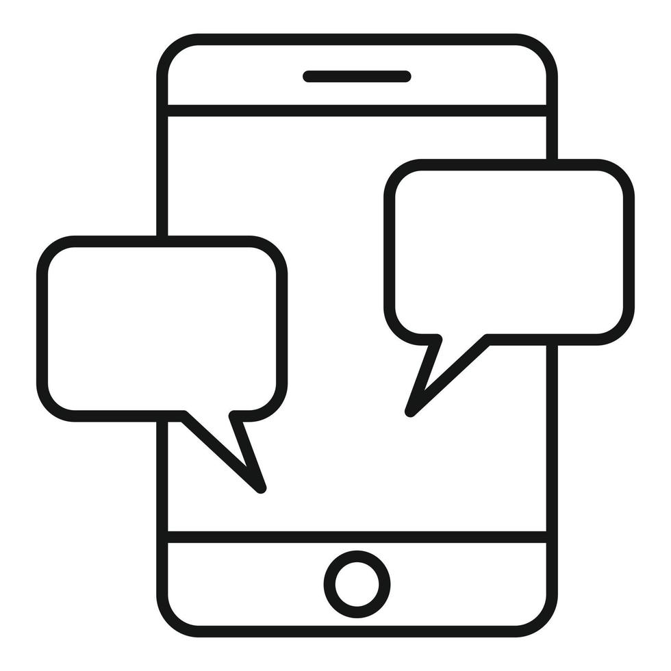 Smartphone addiction icon, outline style vector