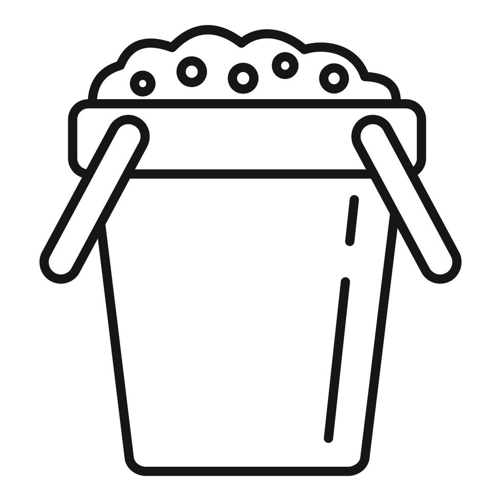 Soil bucket icon, outline style vector