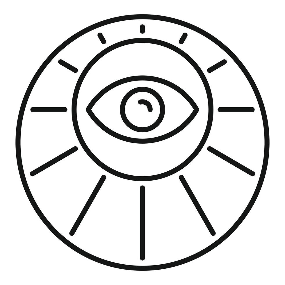 Sunny eye alchemy icon, outline style vector