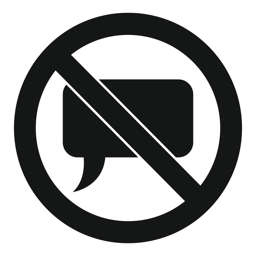 No sound chat icon, simple style vector