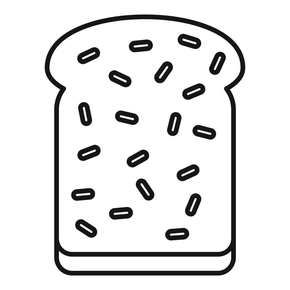Breakfast toast icon, outline style vector