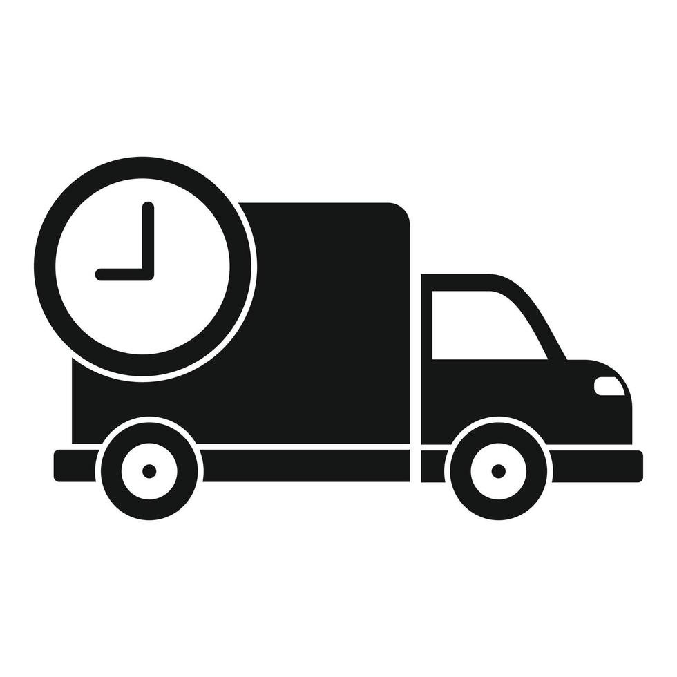 icono de tiempo de entrega de camiones, estilo simple vector