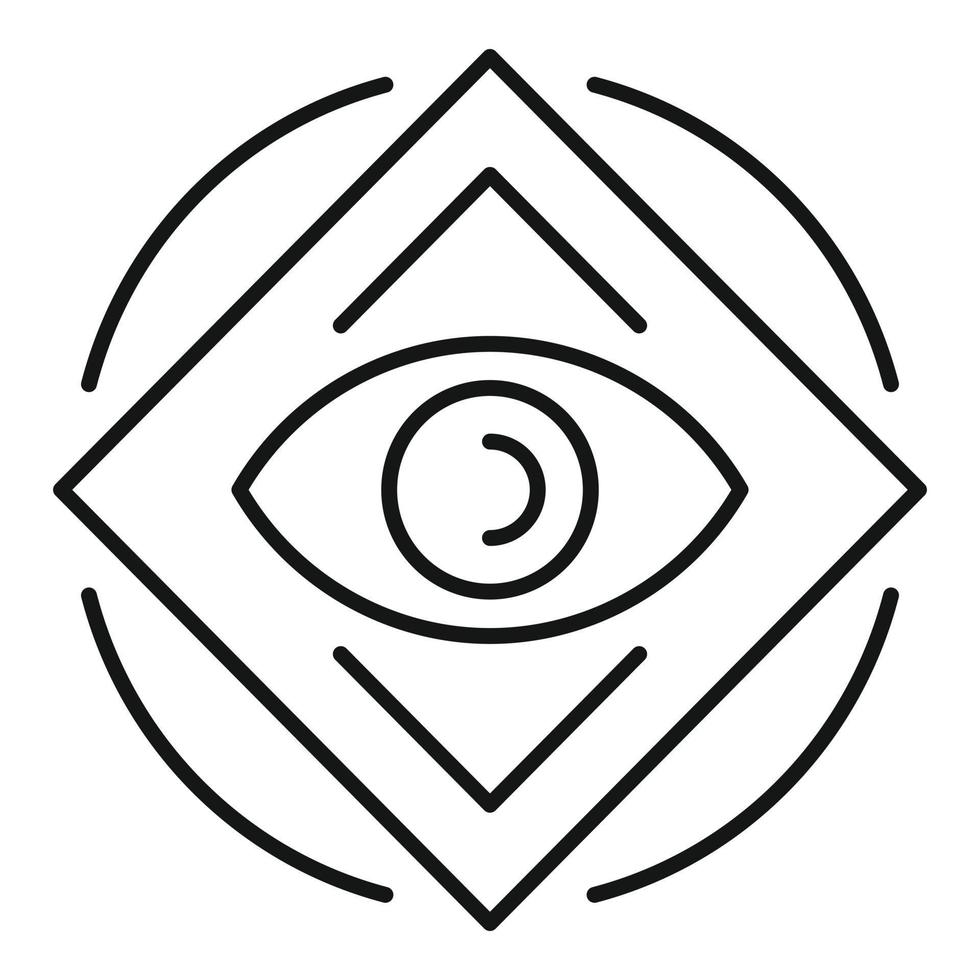 Square eye alchemy icon, outline style vector