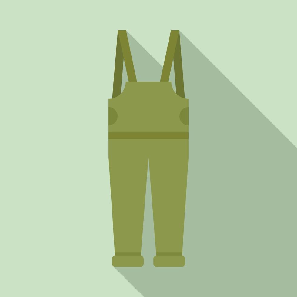 Fisherman rubber pants icon, flat style vector