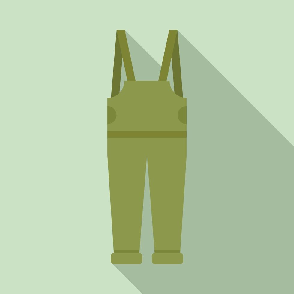 icono de pantalones de goma de pescador, estilo plano vector