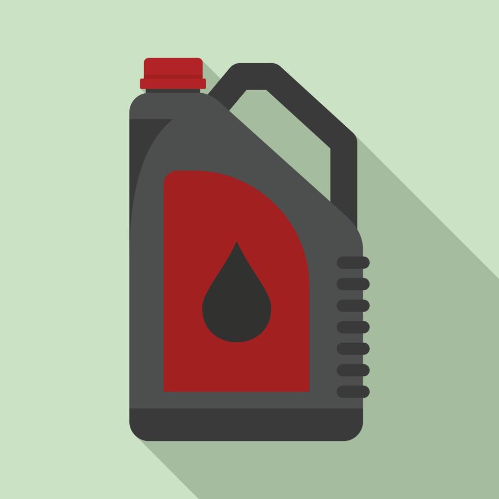 Plastic oil canister icon, flat style vector