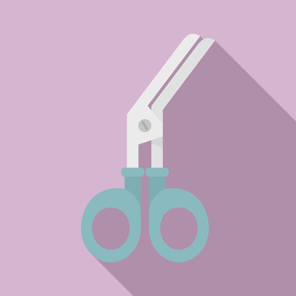 Medical scissors icon, flat style vector