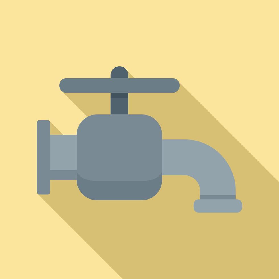 Metal faucet icon, flat style vector