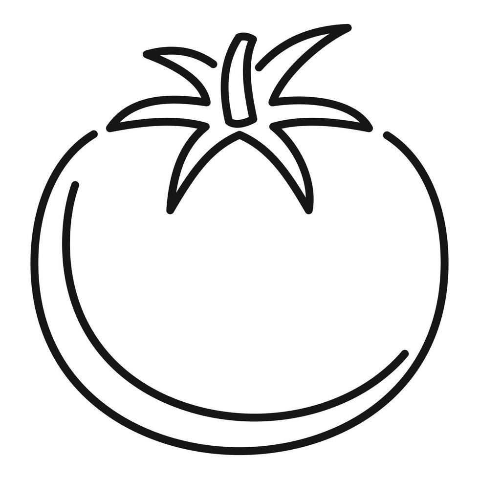 icono de tomate orgánico, estilo de contorno vector