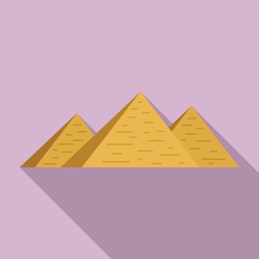 Egypt pyramids icon, flat style vector