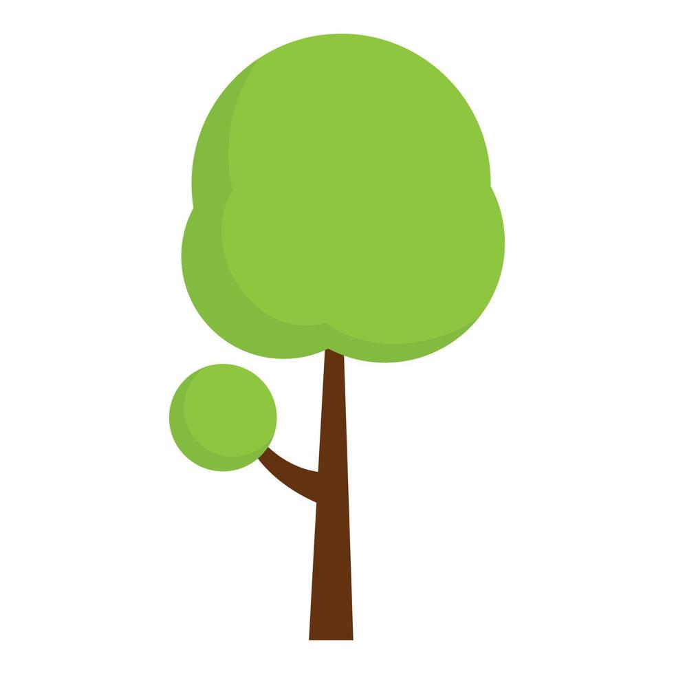 icono de jardín de árbol verde, tipo plano vector