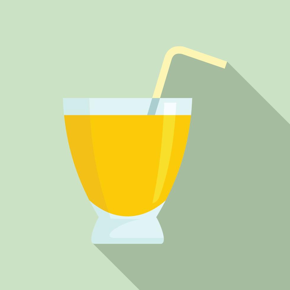 icono de cóctel de jugo bio, estilo plano vector