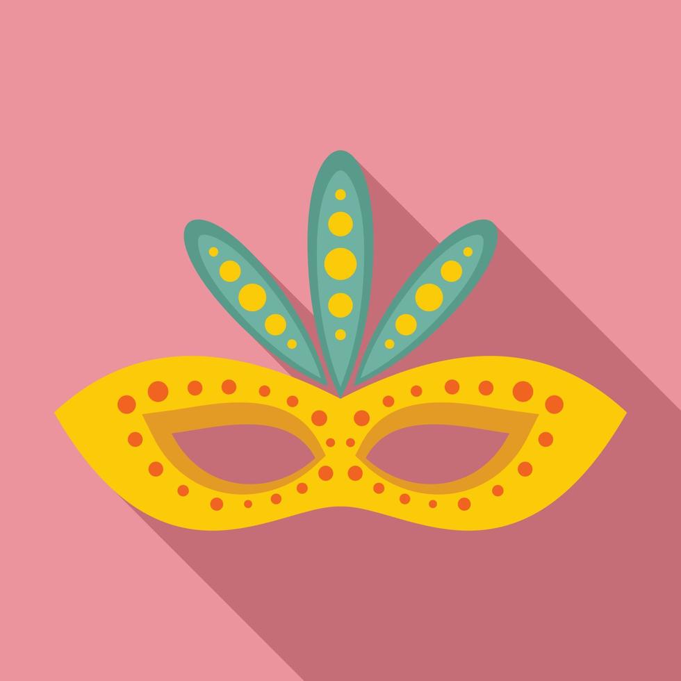 Carnival mask icon, flat style vector