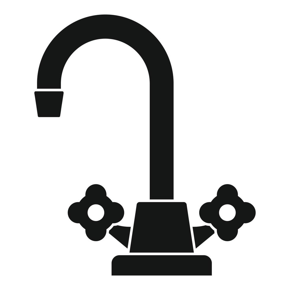 Retro water tap icon, simple style vector