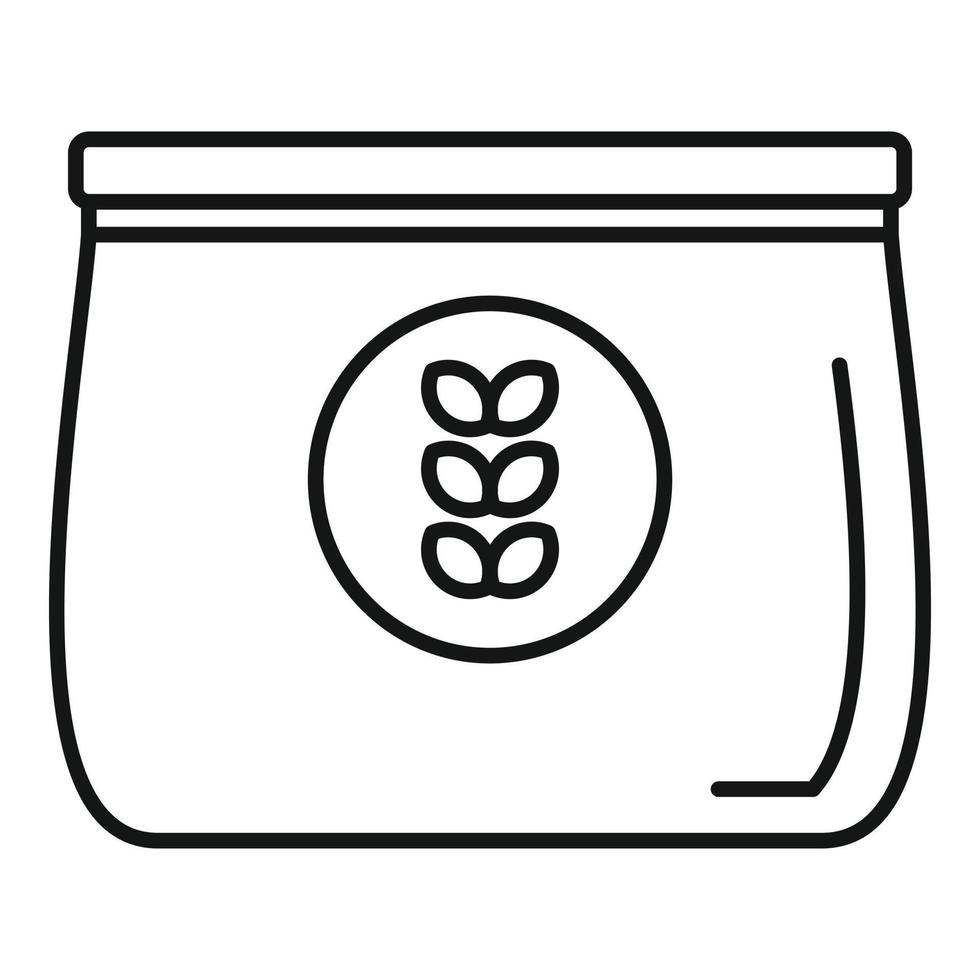 Flour package icon, outline style vector