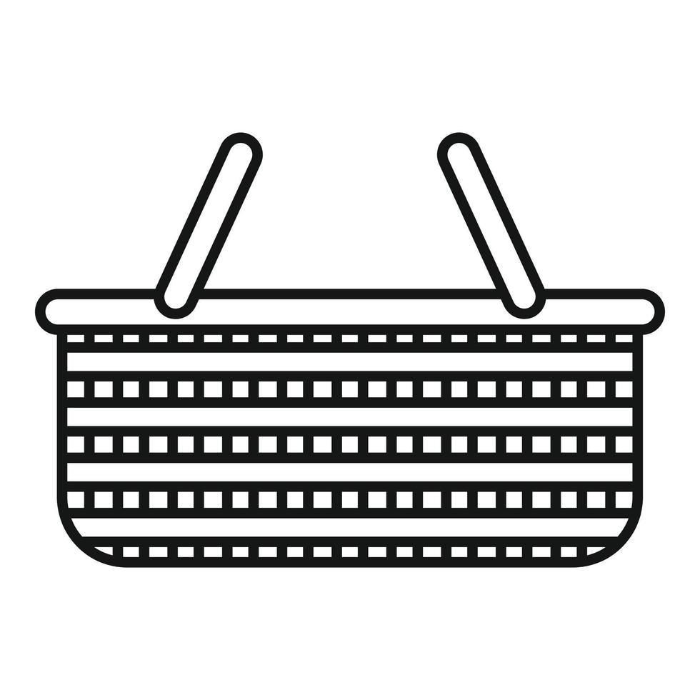 icono de mango de mimbre, estilo de esquema vector