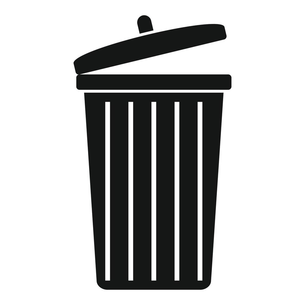 Garbage bin icon, simple style vector