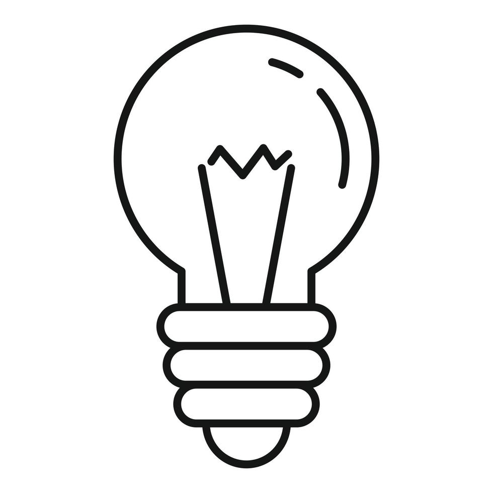 Retro light bulb icon, outline style vector