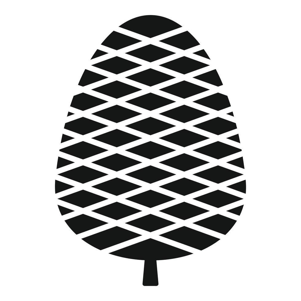 Fir tree pine cone icon, simple style vector