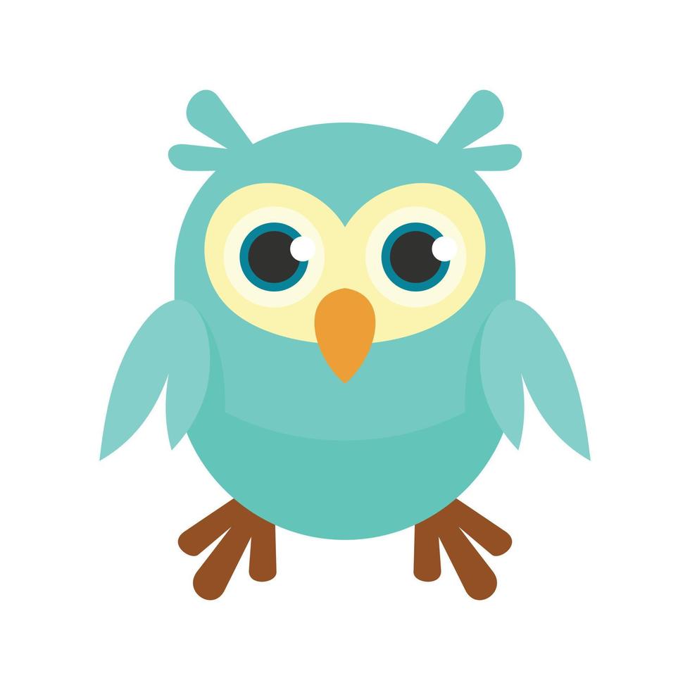 Adorable owl icon, flat style vector